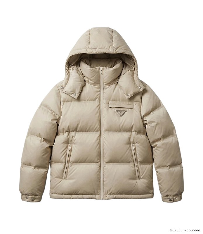 Prada classic style fashionable beige down jacket