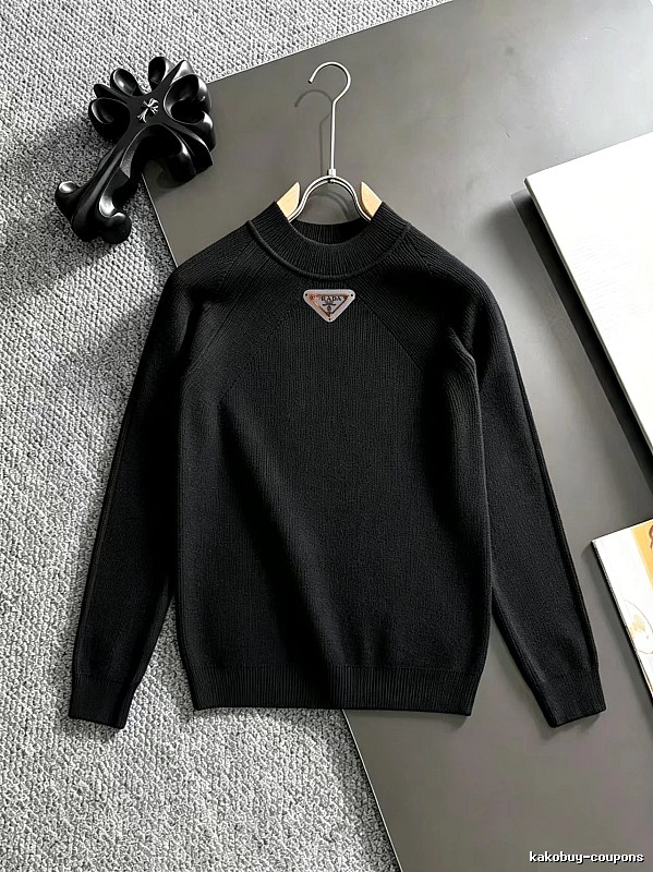 Prada Crewneck Sweater with Black Crewneck Sweater with Prada