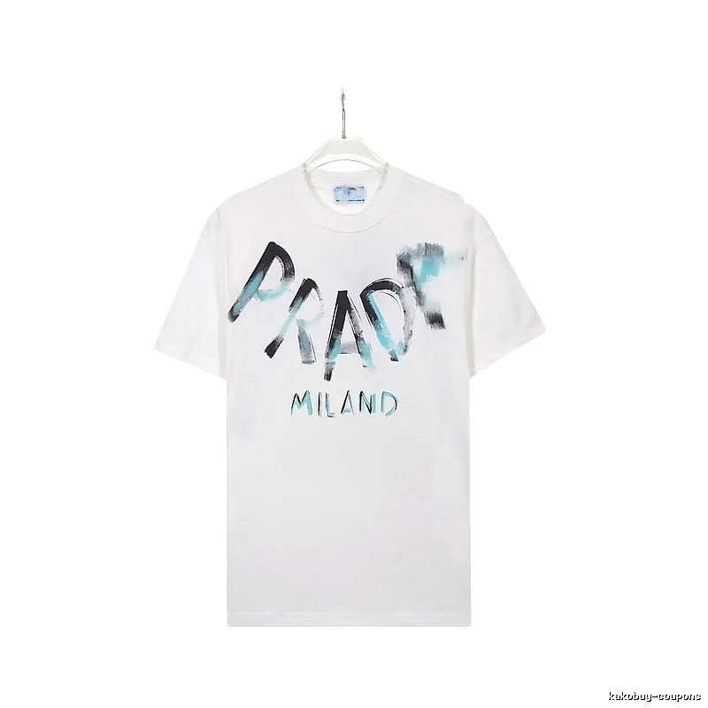 Prada Graffiti Street Style White Short-sleeve T-shirt