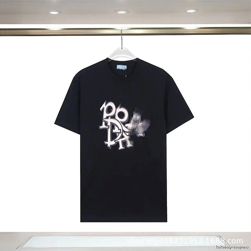 Prada Letter Graffiti Street Style Black T-Shirt
