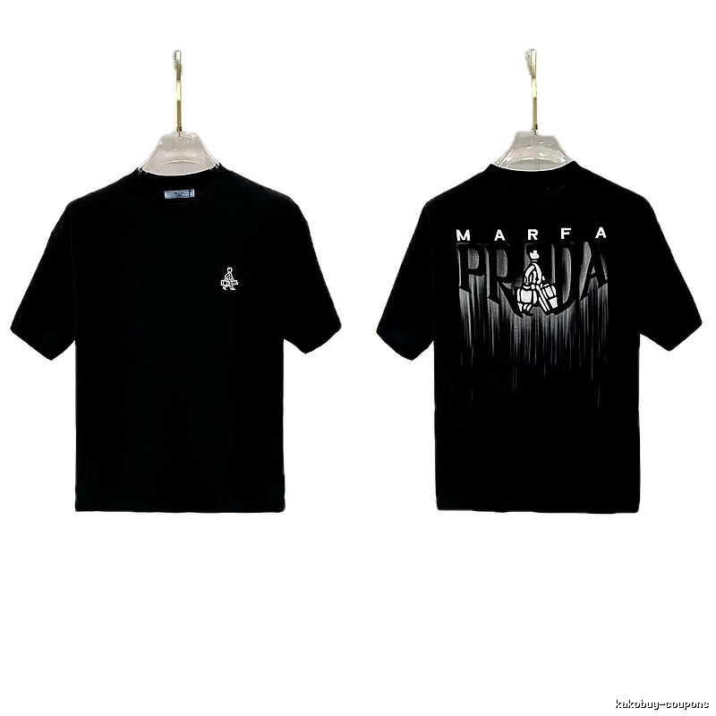 Prada Marfa Streetwear Style Black Short-sleeve T-shirt