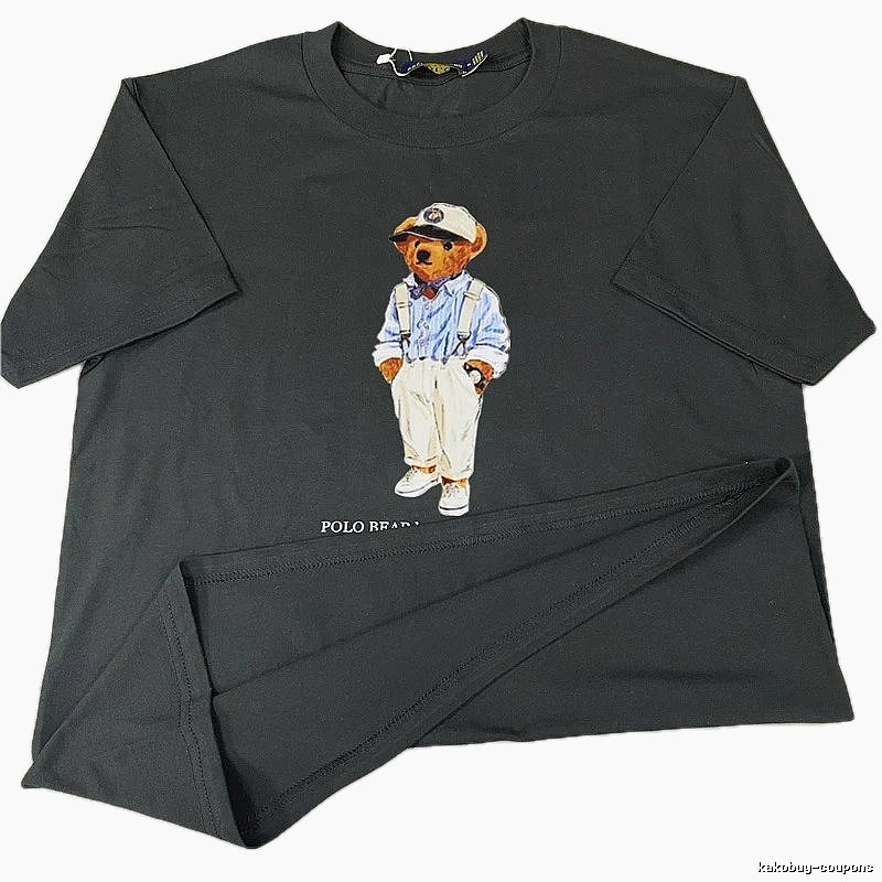 Ralph Lauren Bear Trendy Brand Black T-shirt