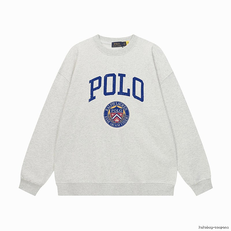 Ralph Lauren Polo series minimalist light gray sweatshirt