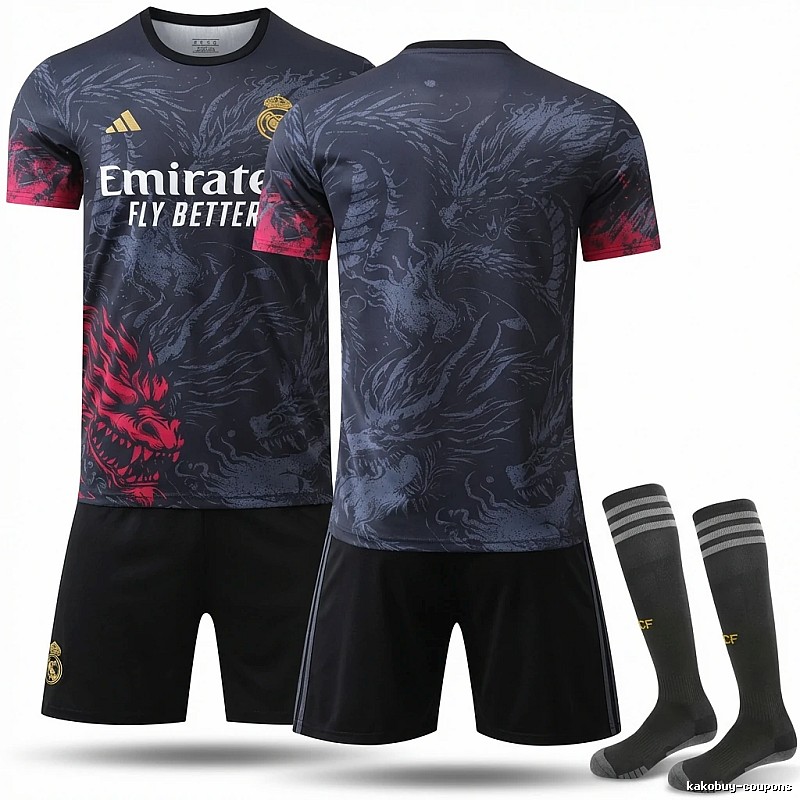 Real Madrid Dragon Pattern Trendy Jersey