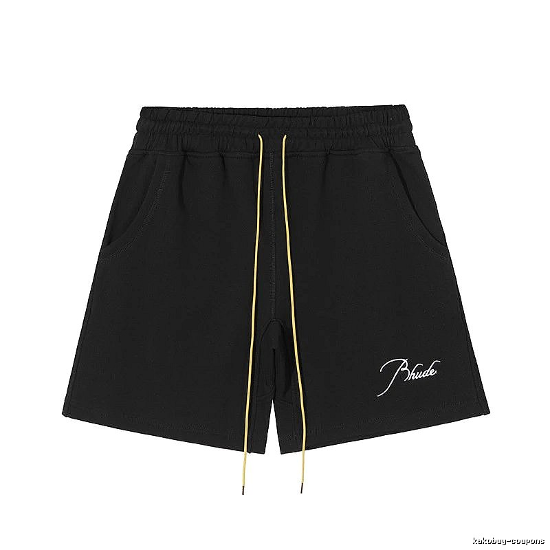 RHUDE minimalist style black shorts