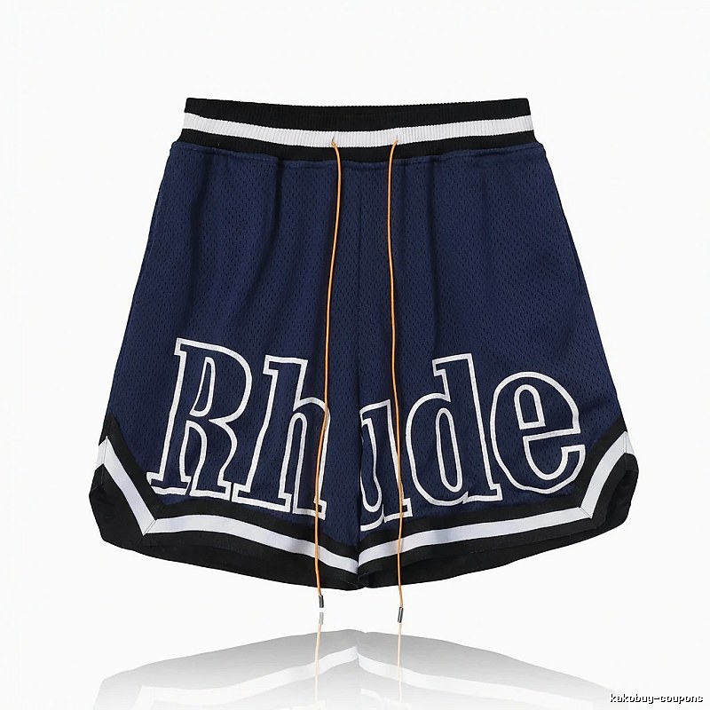 RHUDE sporty dark blue shorts