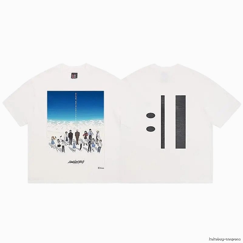 SAINT EVA Co-branded Anime-style White Short-sleeved T-shirt