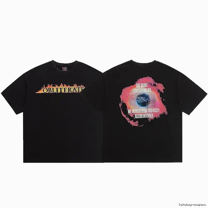 SAINT Eye Print Street Style Black T-Shirt