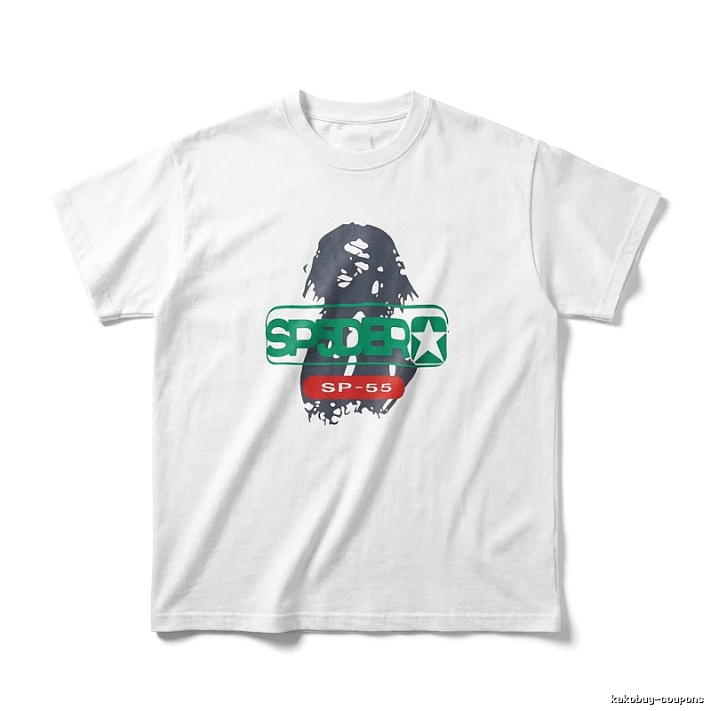 Sp5der Portrait Print Short-sleeved White T-shirt