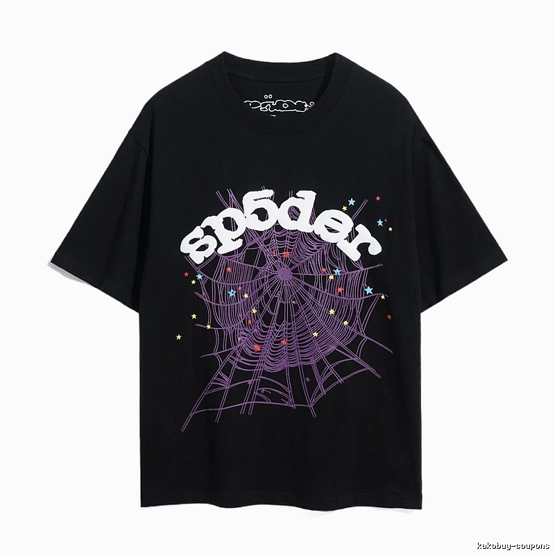 Sp5der Spider Web Print Black Trendy T-shirt