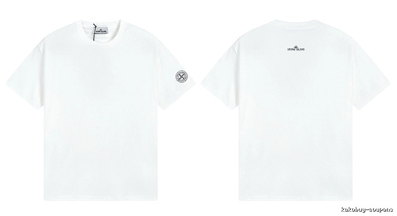 Stone Island Badge Minimalist Style White Short-sleeve T-shirt