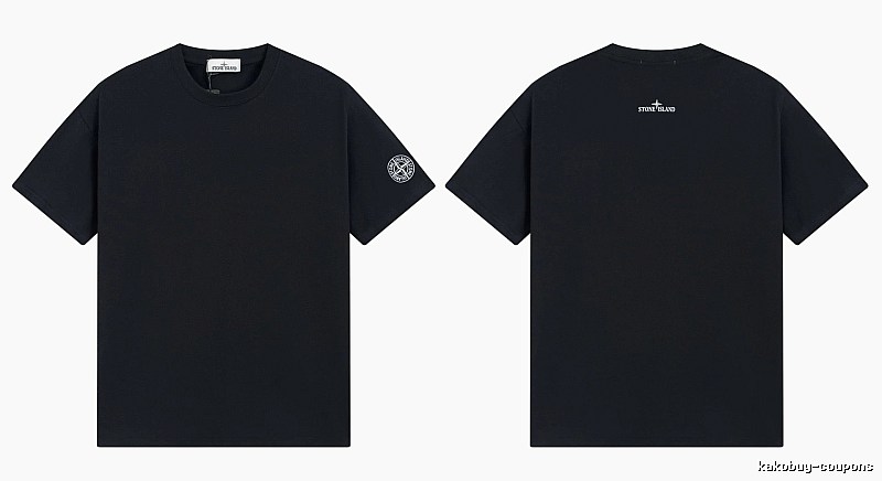 Stone Island Badge Techwear Style Black Short Sleeve T-Shirt