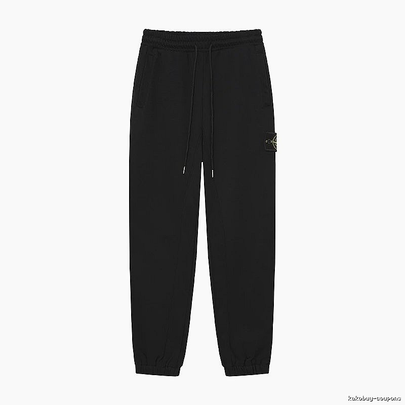 Stone Island Classic Functional Style Black Cuffed Sweatpants