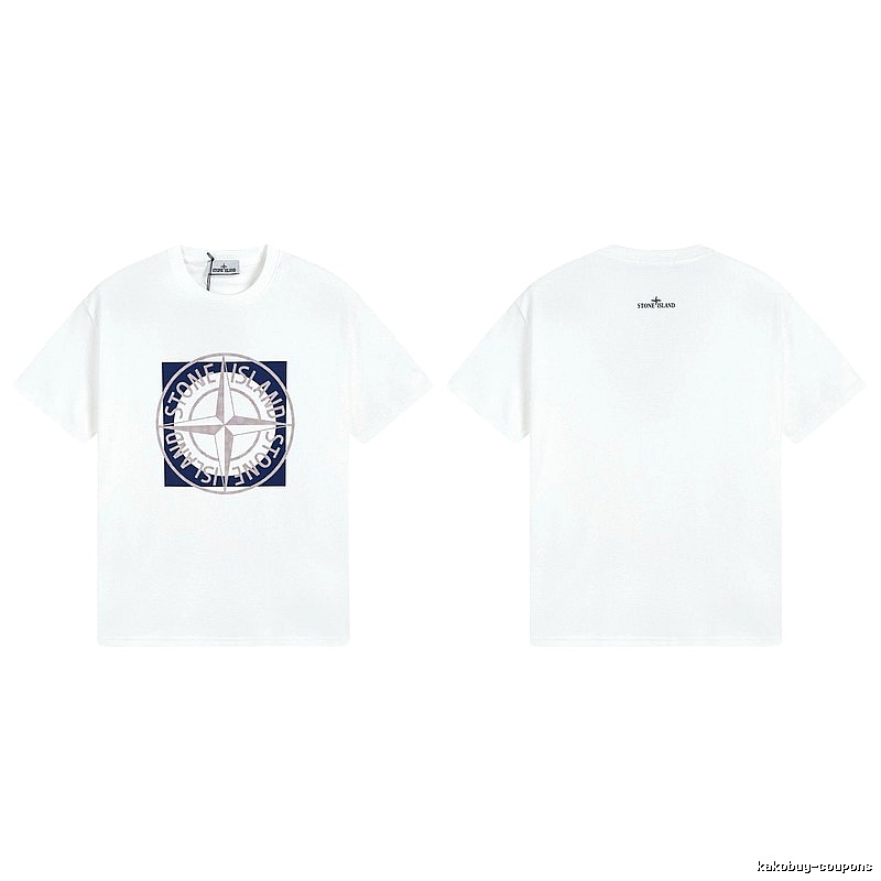 Stone Island Compass Collection Street Style White T-Shirt