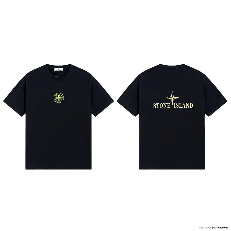 Stone Island Compass Series Streetwear Black Short Sleeve T-Shirt