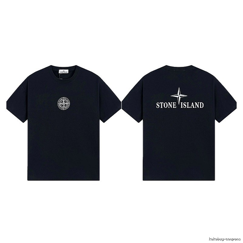 Stone Island Compass Street Style Black Short Sleeve T-shirt