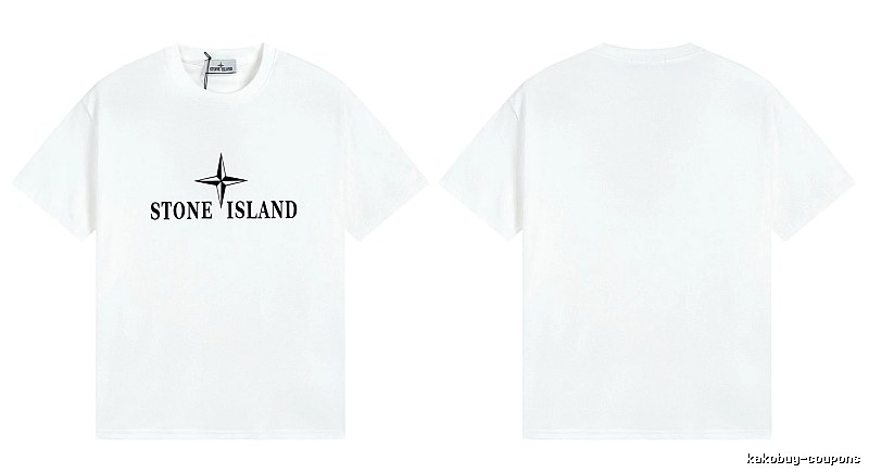 Stone Island Printed Street Style White T-Shirt