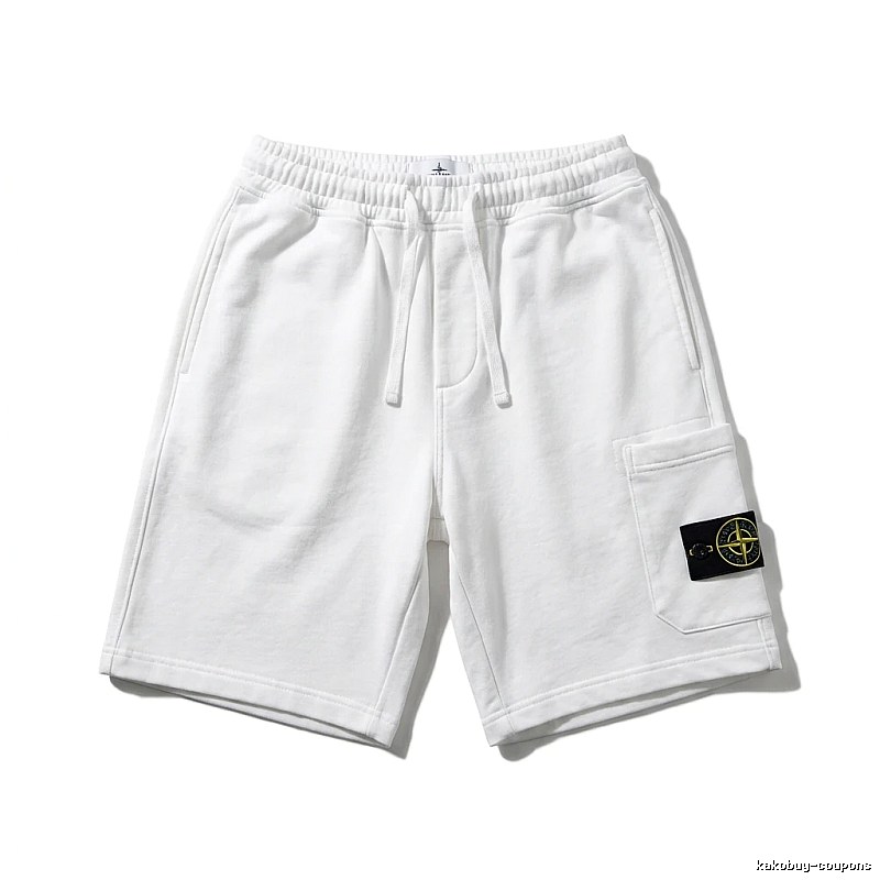 Stone Island workwear-style white shorts