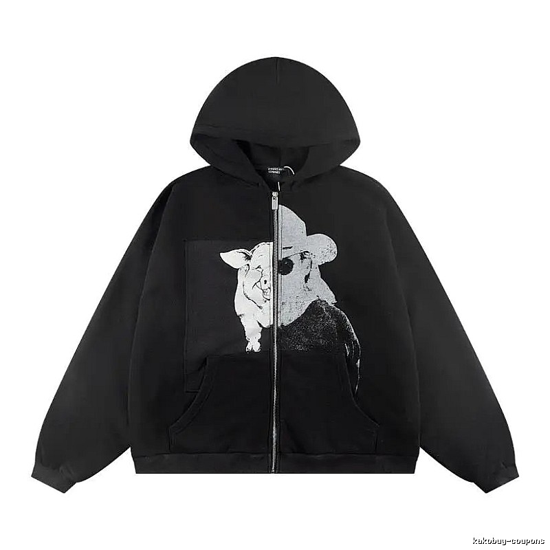 Streetwear Graphic Focus Graphic Zip Hoodie Daily Styling