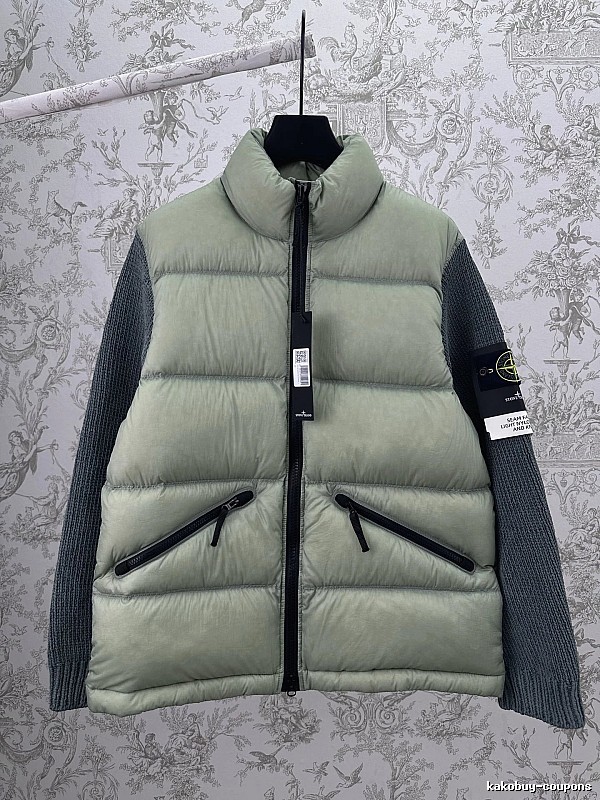 Stripe Striped Puffer Jacket with ThomBrowne Branding