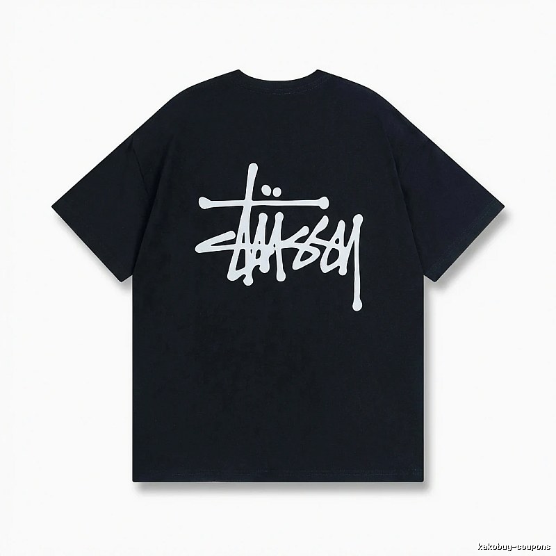 Stussy basic street style black T-shirt