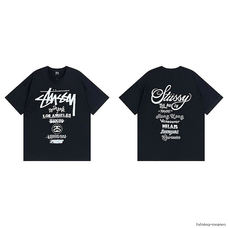 Stussy Black Spider Graphic T-Shirt Bold Graphic Logo