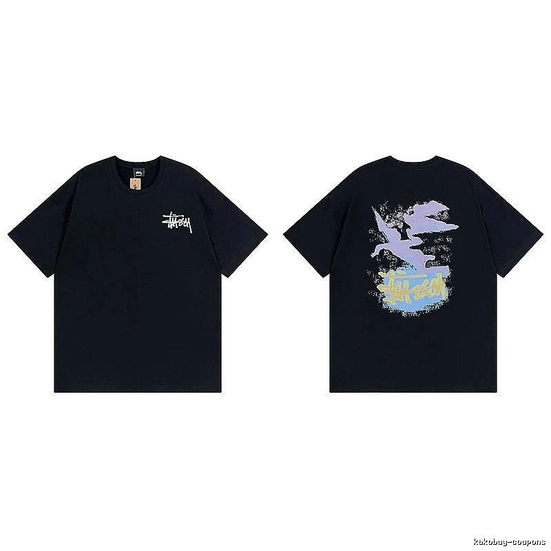 Stussy Black Spider Graphic T-Shirt Training Look Logo