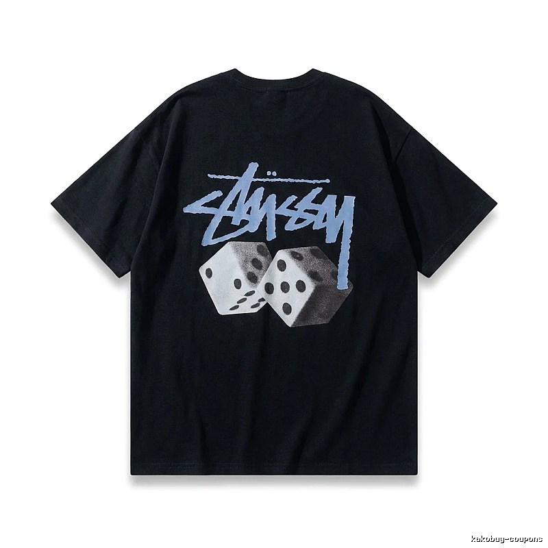 Stussy Dice Trendy Brand Black T-shirt