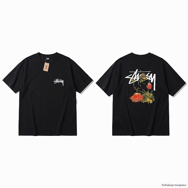 Stussy Floral Style Black T-shirt