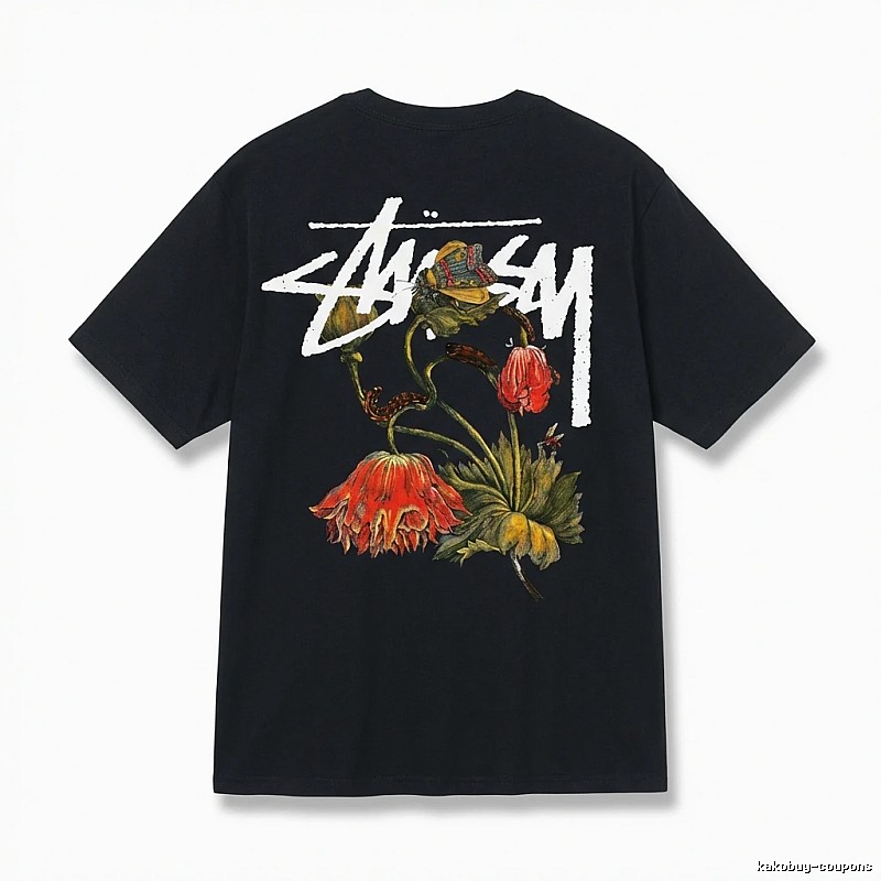 Stussy Floral Style Black T-shirt