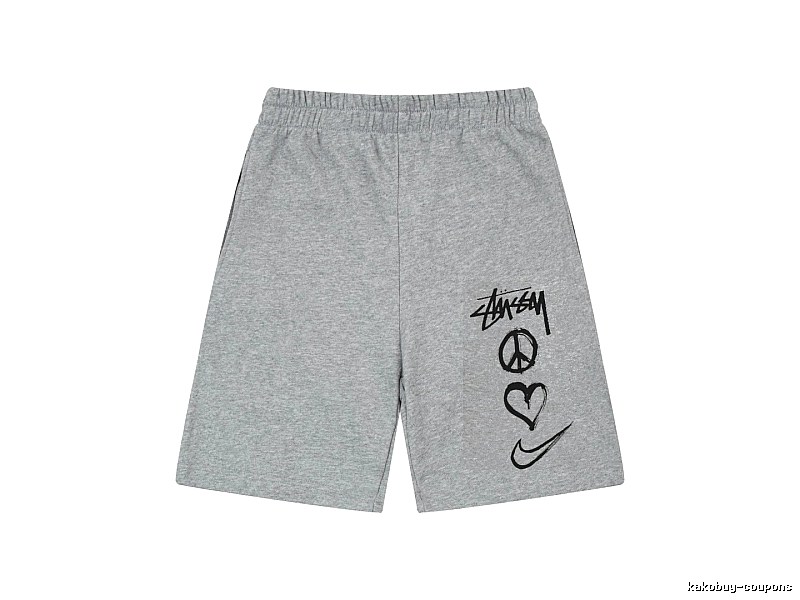 Stussy graffiti-style gray shorts