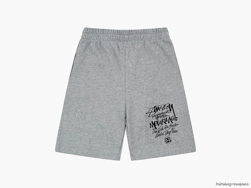 Stussy graffiti-style grey shorts