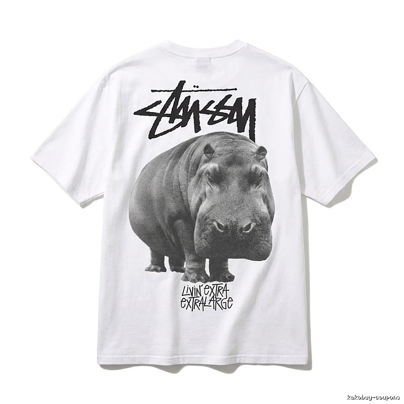 Stussy Hippo Trendy and Cool Style White T-shirt