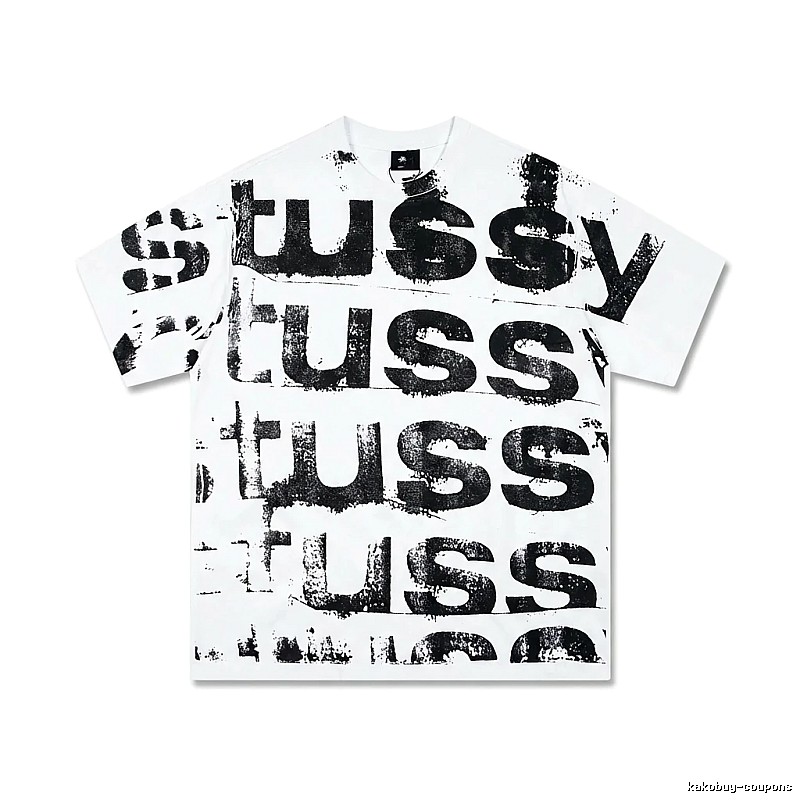 Stussy letter print white T-shirt