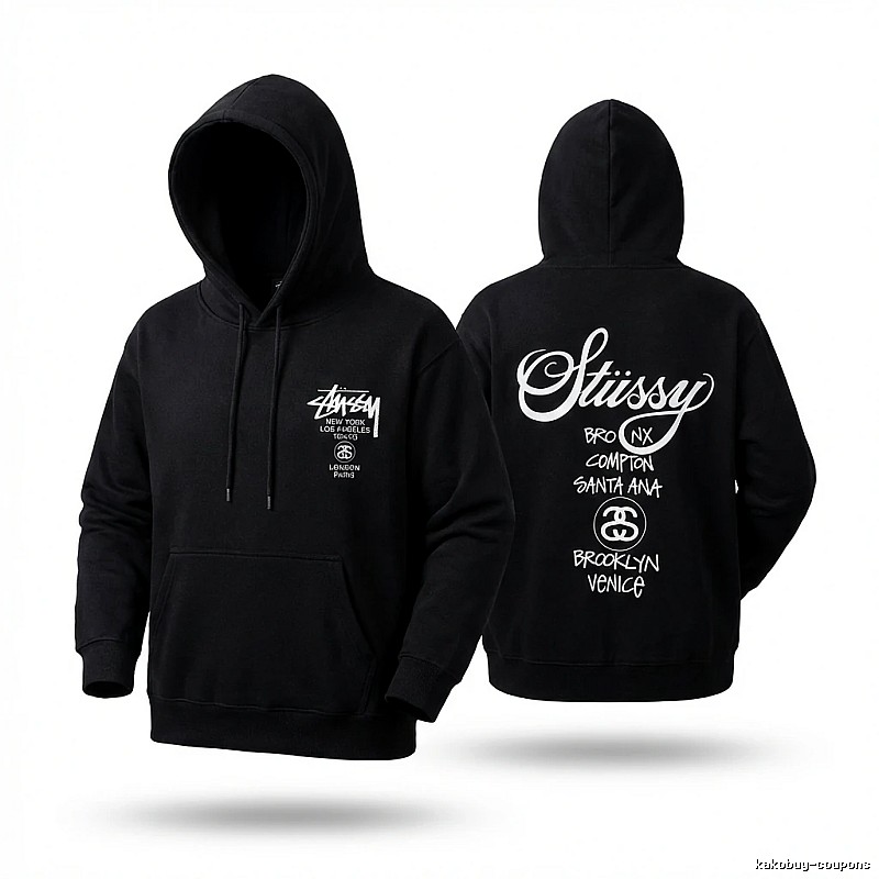 Stussy street style black hoodie