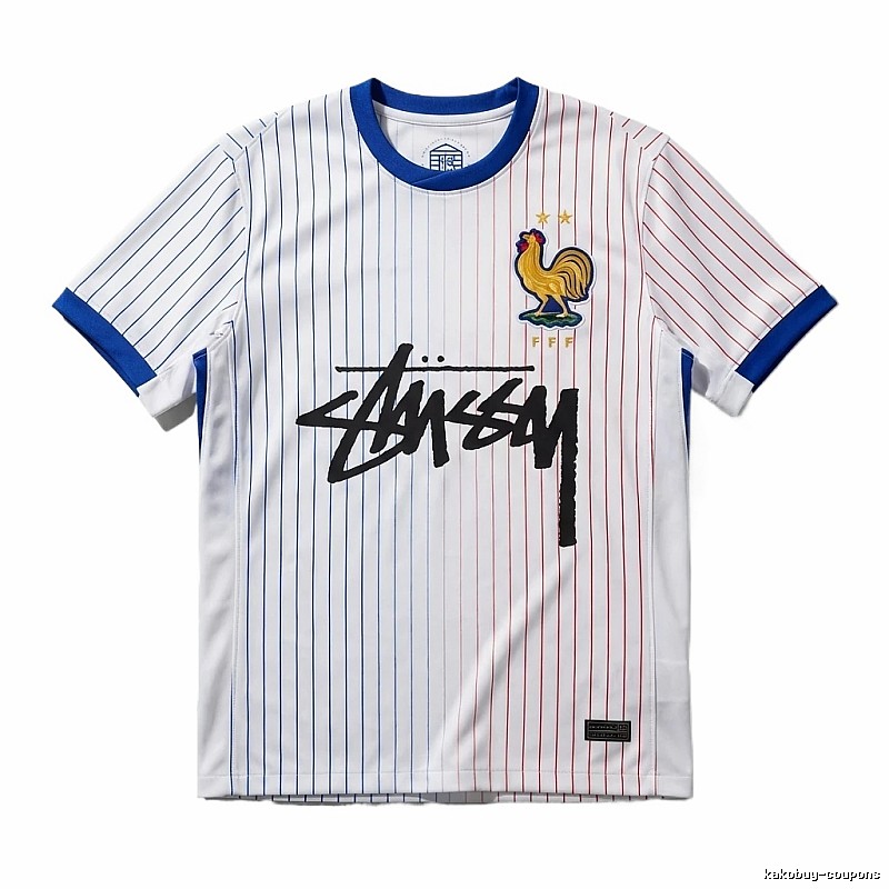Stussy striped sporty white T-shirt