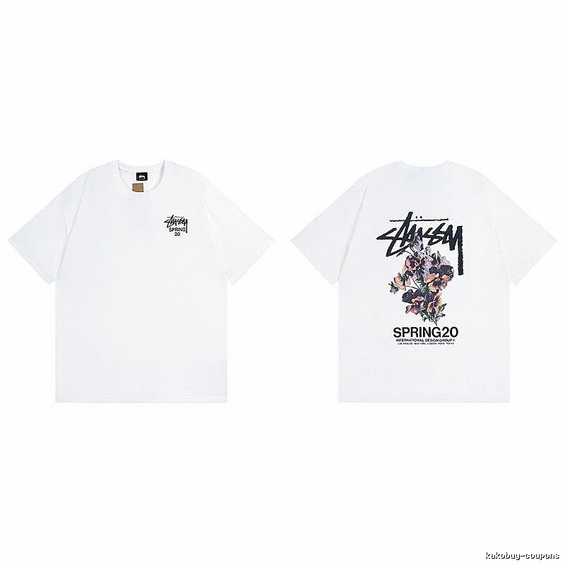 Stussy White Spider Graphic T-Shirt Gift Ready Logo