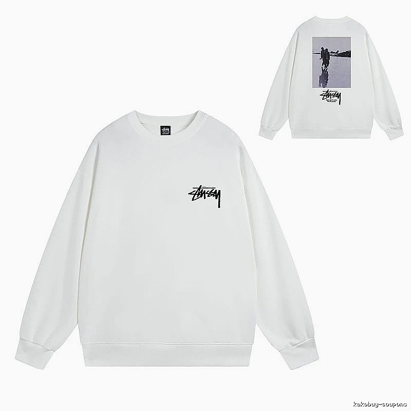 Stussy White Style 537 Graphic SweatShirt Warm Weather