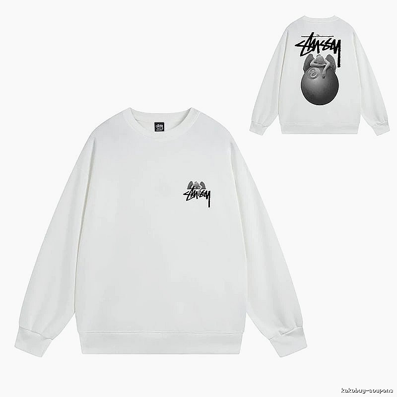 Stussy White Style 538 Graphic SweatShirt Relaxed Styling