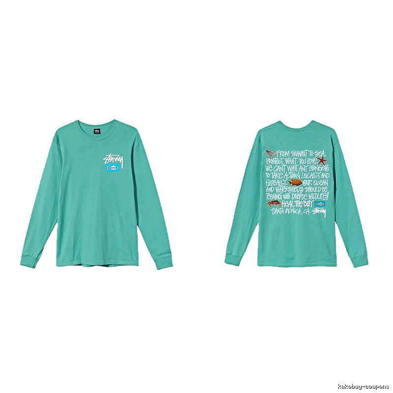 Stussy's eco-friendly mint green long-sleeved shirt