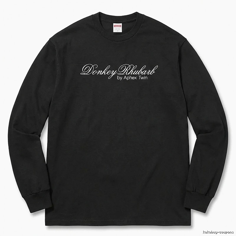 Supreme Print Retro Style Black Long-sleeve Shirt