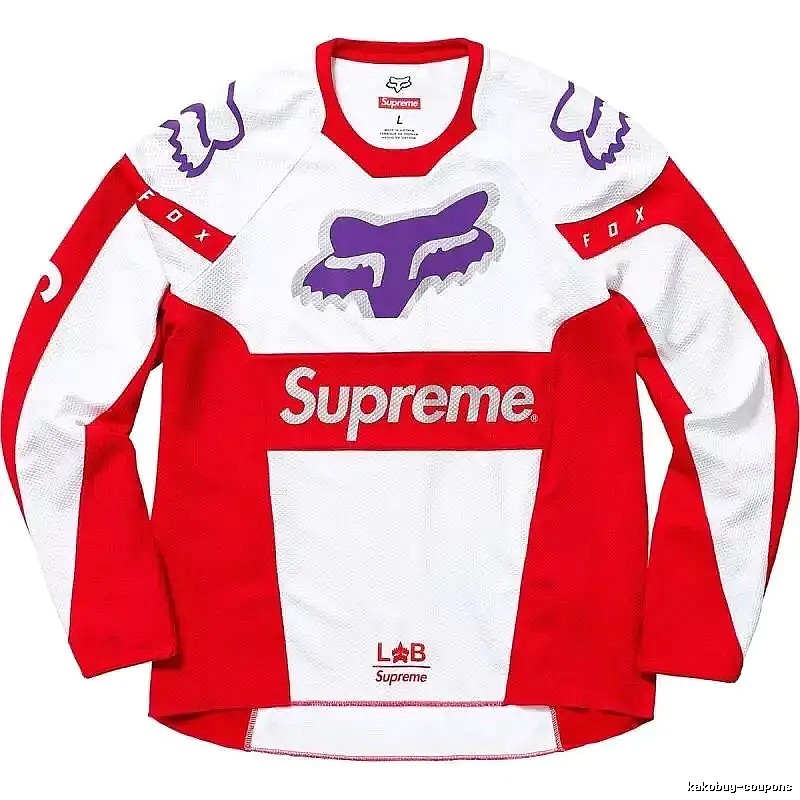 Supreme red and white sporty top