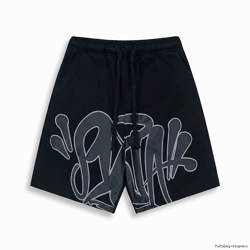 SynaWorld Graffiti-style Black Shorts