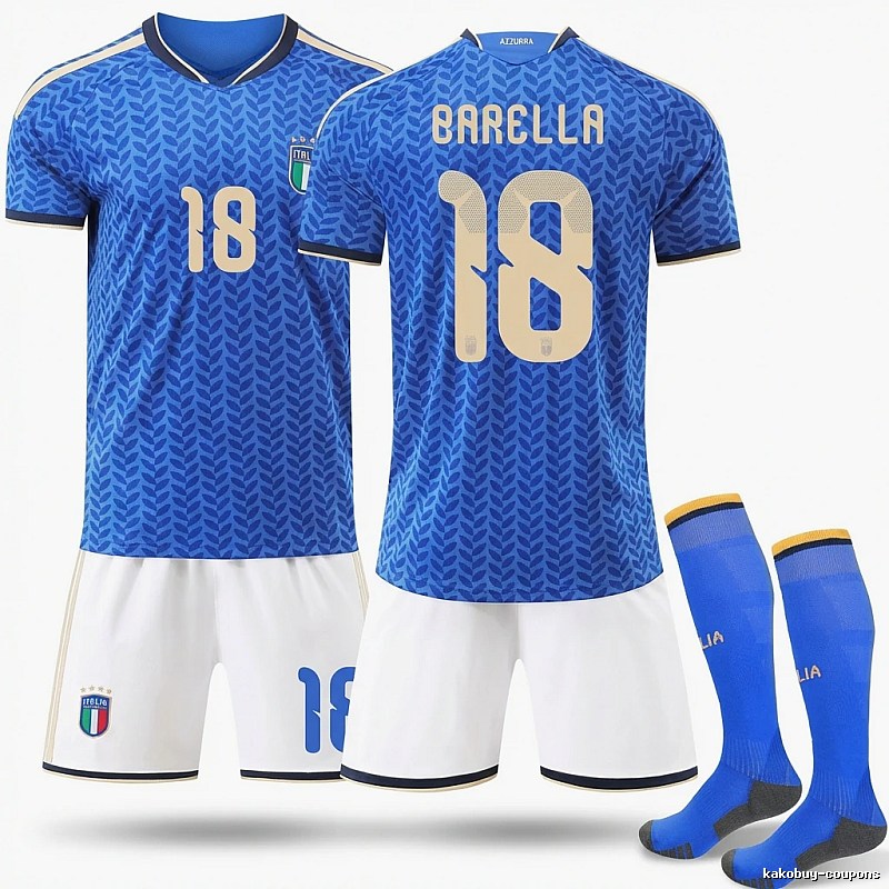 The Italian Barella series blue jersey.