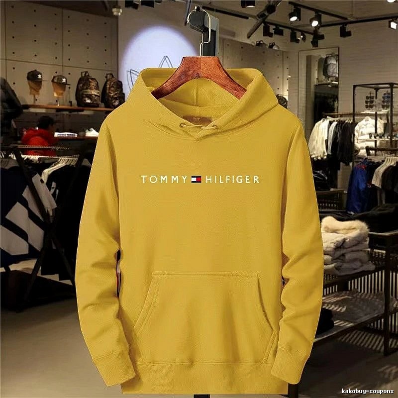 Tommy Hilfiger Yellow Logo Hoodie Statement Graphic