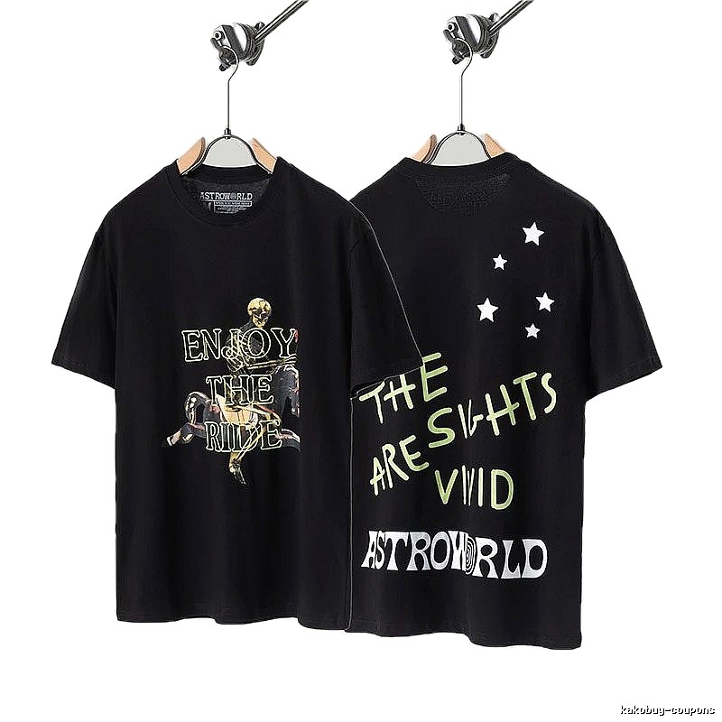 Travis Scott Astroworld Hip-hop Style Black T-shirt