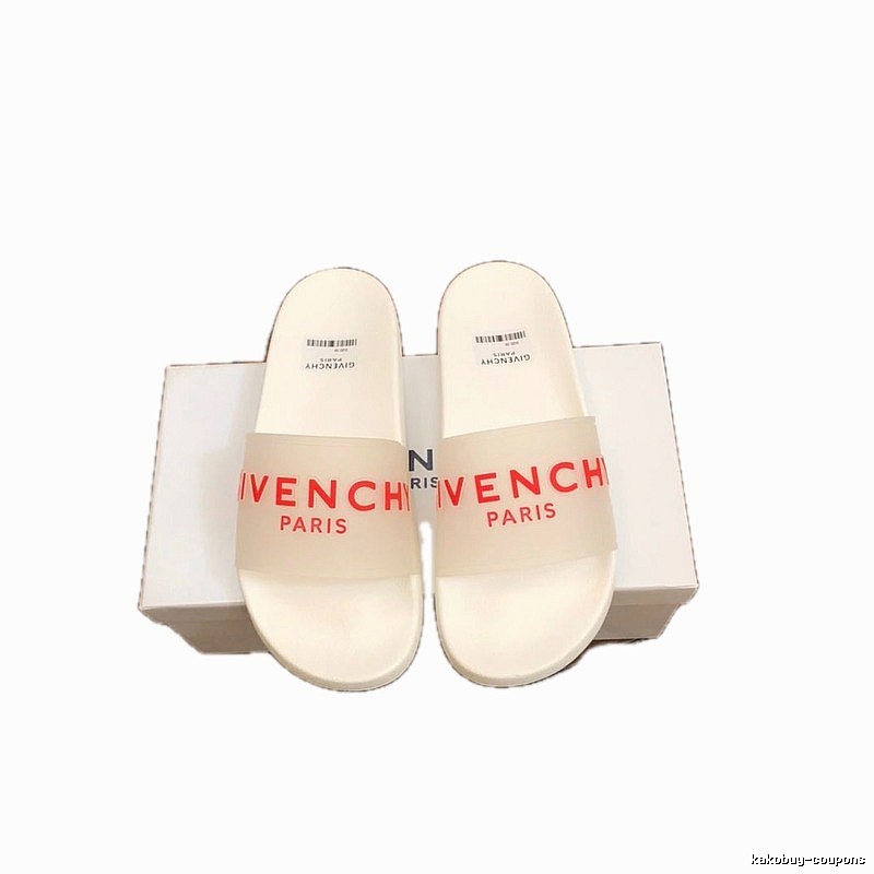 Trendy Brand Givenchy Letter Print White Slides