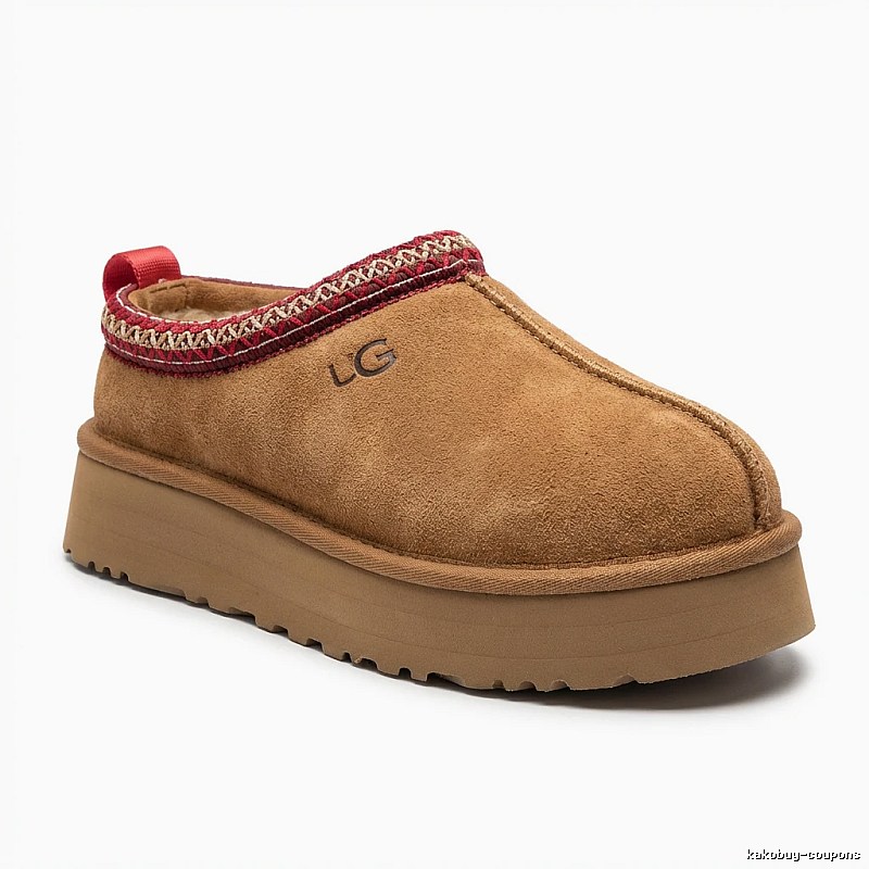 UGG retro-style brown and red - edged thick - soled shoes