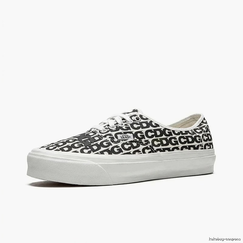 Vans CDG Printed Black and White Canvas Shoes