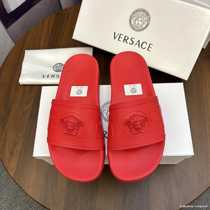 Versace Medusa Luxury Style Red Slides